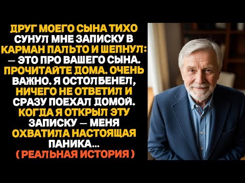 Видео: Друг моего сына оставил записку в моём пальто. Когда я её прочитал — я застыл…