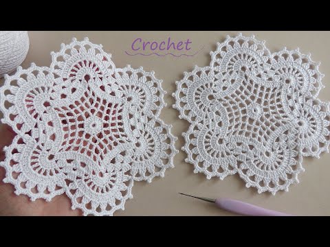 Видео: Ажурный мотив ВЯЗАНИЕ КРЮЧКОМ 🌺 Beautiful Crochet Motif Easy Crochet Pattern for Crochet Tablecloth