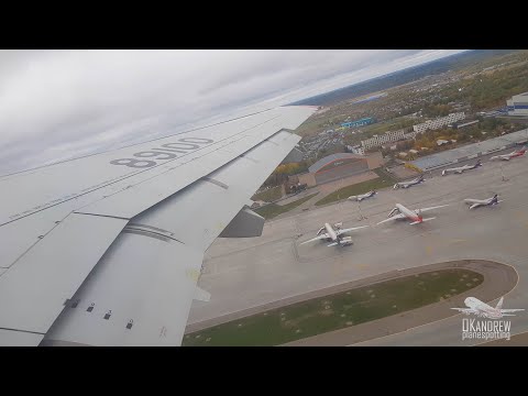 Видео: Суперджет 100. Крутой взлёт из Шереметьево. Четвертый раз лечу на нем. Борт с красивым номером - 100