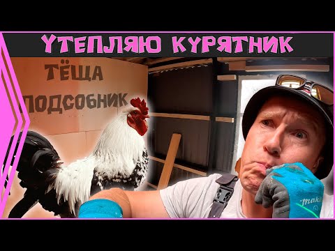 Видео: Утепляю сарай  у тещи. Шикарный курятник. Проект - "работаем у тёщи"