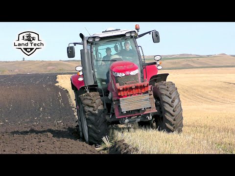 Видео: Красивая пашня: трактор Massey Ferguson 7624 с оборотным плугом UNLU! Дед и внук работа на тракторе!