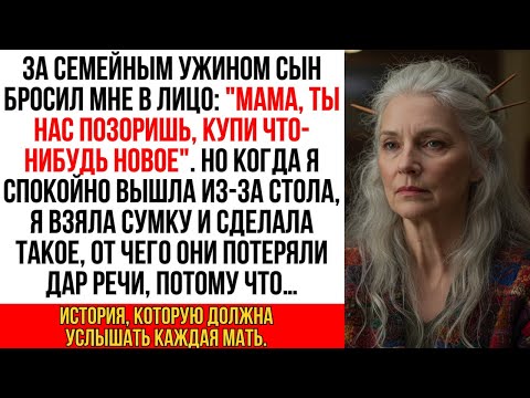 Видео: Сын, указав на платье, сказал: "Мама, ты нас позоришь, купи что-нибудь новое!" Но я достала кошелёк…