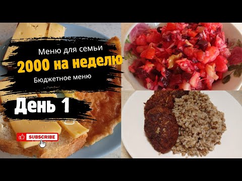 Видео: ДЕНЬ 1//2000 на неделю//ВТОРАЯ НЕДЕЛЯ АВГУСТА//БЮДЖЕТНОЕ МЕНЮ ДЛЯ ВСЕЙ СЕМЬИ 