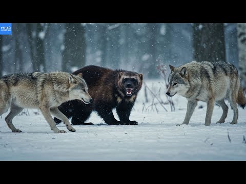 Видео: Росомаха – дьявол севера! Росомаха против медведя и волка!