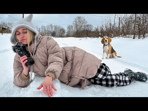 Видео: АСМР Прогулка ❄️последний день зимы 🌨️ASMR Winter Walk