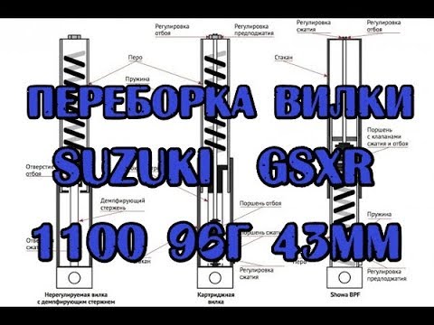 Видео: Переборка вилки Suzuki  GSXR 1100 96г 43мм. Замена сальников-пыльников-масла.