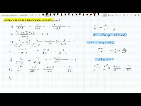 Видео: Додавання і віднімання раціональних дробів урок 1