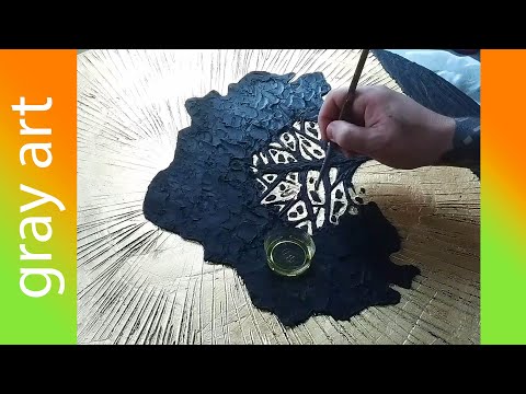 Видео: Поталь. Картина Акрилом. Текстурная Паста. Acrylic painting for beginners