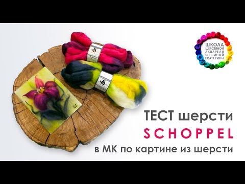 Видео: Мастер-класс по картине из шерсти Цветок. Фирма SCHOPPEL🎨Школа Шерстяной Акварели Шешиной Екатерины