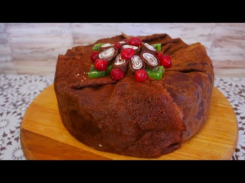 Видео: Блинный торт со сметанным кремом Шоколадный торт из блинов с фруктами. Торт на сковороде без выпечки