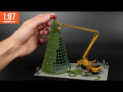 Видео: Диорама: Монтаж Новогодней ЁЛКИ 2022. Автовышка LIAZ 706 в 1:87