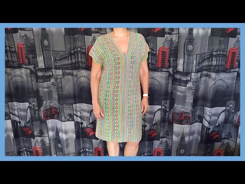 Видео: Платье из двух прямоугольников. МК. Из пряжи Alize Bella Batik.