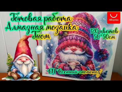 Видео: Готовая работа Гном с Aliexpress. Алмазная мозаика 120 цветов 🤗 СП Осенний гномопад 🍂