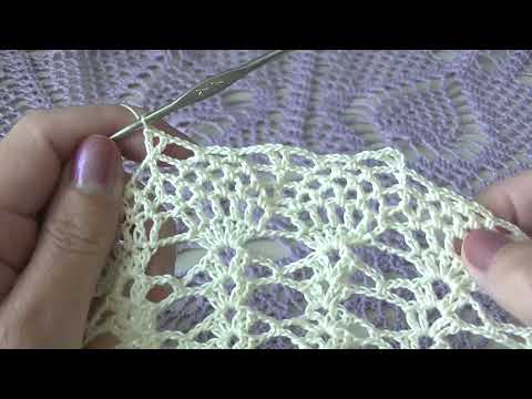 Видео: Ажурная салфетка с ананасами с 40-48 ряд. Окончание.