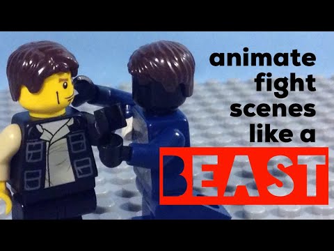 Видео: Как анимировать сцены боя, как зверь!!! (урок по покадровой анимации Lego)