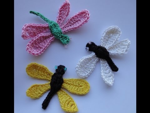 Видео: СТРЕКОЗА Вязание крючком DRAGONFLY Crochet