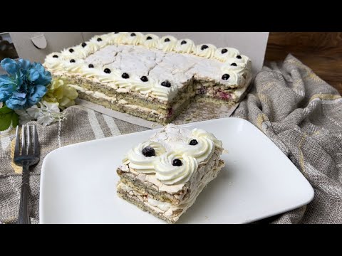 Видео: МАКОВЫЙ ПИРОГ С ЯГОДАМИ. Маковый меренговый торт. Меренга казакша рецепт (cake recipe)