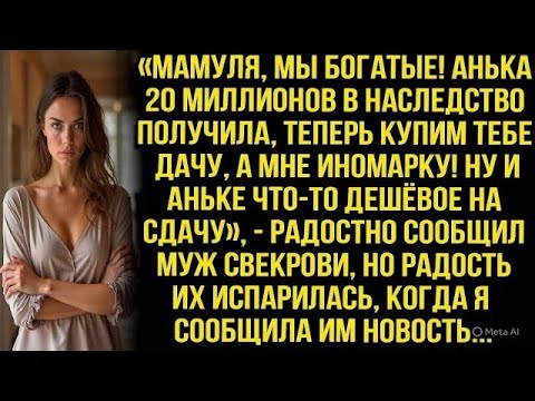 Видео: «МАМУЛЯ, МЫ БОГАТЫЕ! АНЬКА 20 МИЛЛИОНОВ ПОЛУЧИЛА, ТЕПЕРЬ КУПИМ ТЕБЕ ДАЧУ!» —  СООБЩИЛ МУЖ СВЕКРОВИ..