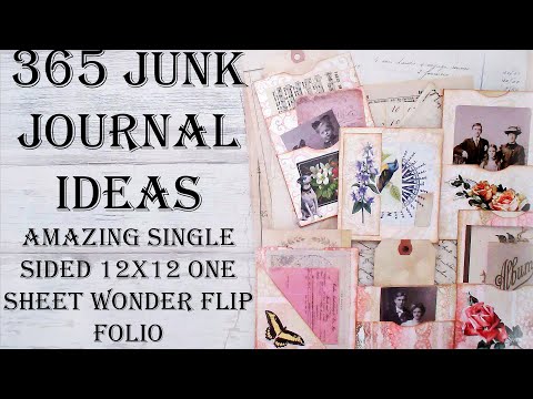 Видео: УДИВИТЕЛЬНЫЙ НОВЫЙ односторонний 12x12 листов Wonder Tutorial Pocket Flip Folio Junk Journal DIY ...