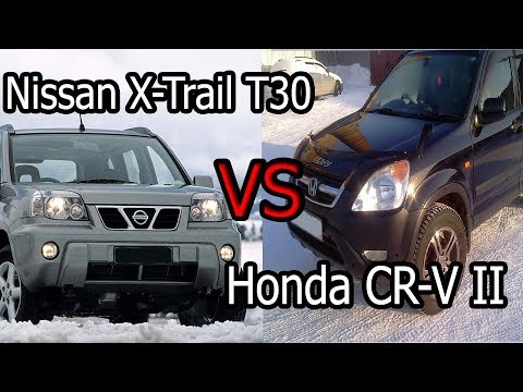 Видео: Honda CR-V II против Nissan X-trail T30 на бездорожье (в снегу)