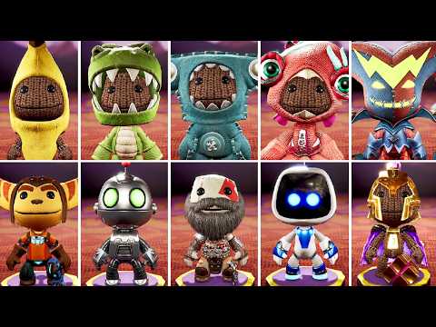 Видео: Сэкбой: Большое приключение — все костюмы и эмоции (включая DLC)