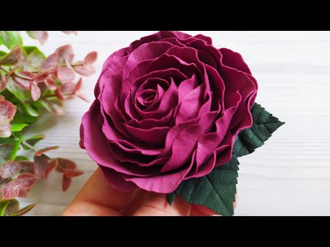 Видео: РОЗА из фоамирана для начинающих