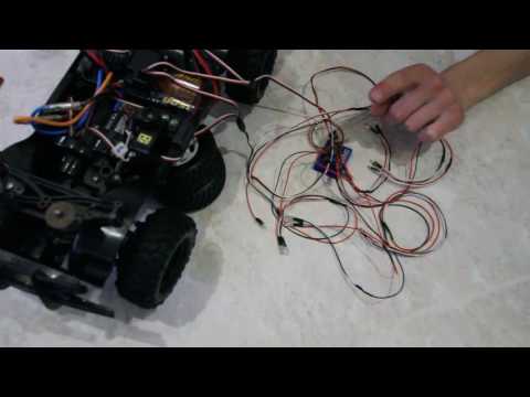 Видео: Taotuo RC LED блок света для RC автомобилей  (LED RC Car Models Flashing Head Light System)