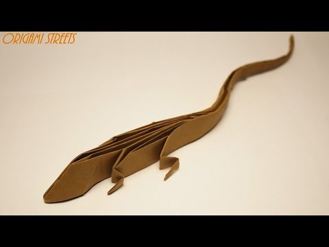 Видео: Как сделать ящерицу из бумаги  Оригами  ящерица из бумаги