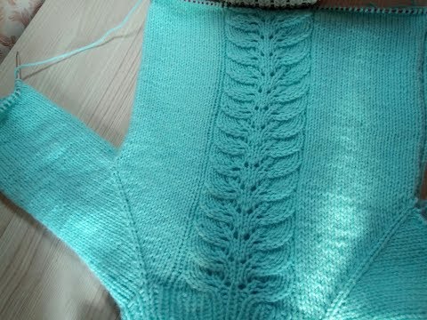 Видео: Джемпер\топ Листики, реглан сверху МК ч.2 ВЯЖЕМ РЕГЛАН