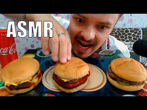 Видео: ASMR Burger Mukbang Big Bites Eating Show 먹방 | АСМР Бургер Мукбанг