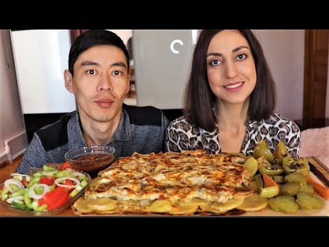 Видео: мукбанг  мясо по французски  соленья  салат овощной домашний соус   не асмр  нездоровая конкуренция