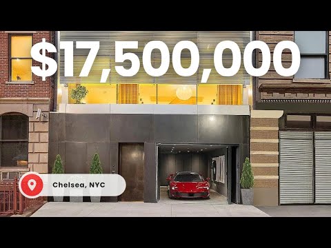 Видео: ОТМЕЧЕННЫЙ НАГРАДАМИ современный таунхаус в Челси стоимостью 17,5 млн долларов с гаражом, сауной ...