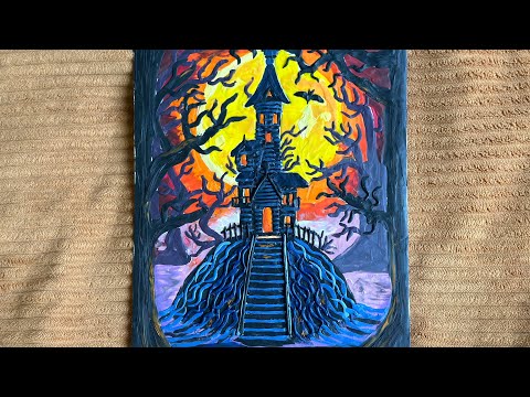 Видео: 🎃4 Эфир осенняя картина на Хэллуин