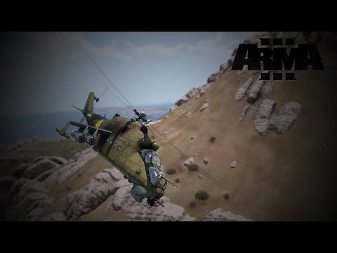 Видео: (Arma 3) Обзор на Ми 24 Крокодил из мода RHS