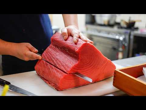 Видео: Япония Хоккайдо Саппоро Популярный суши-ресторан с вкусным тунцом, который посещают знаменитости