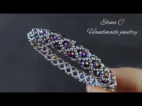 Видео: Beautiful Beaded Bracelet Tutorial Elegant Jewelry Ажурный жгут из бисера и бусин иглой Мастер Класс