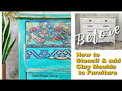Видео: Как наносить трафареты и создавать глиняные формы на мебель