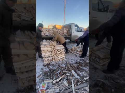 Видео: Отгрузка колотых дров. Проверка объема.