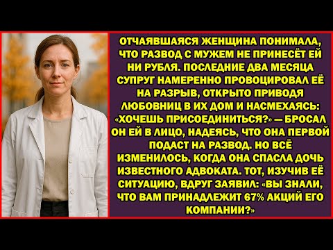 Видео: Безнадёжная женщина осознавала, что развод с супругом оставит её без гроша. Последние два месяца...