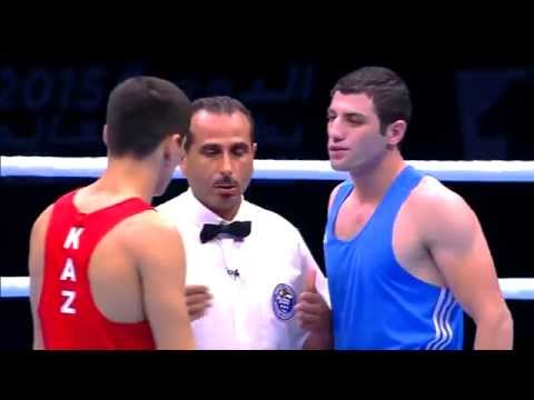 Видео: ЧМ по боксу-2015. Данияр Елеусинов-Парвиз Багиров. 1/2. 69 кг
