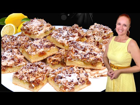 Видео: 🍋🍰 Лимонные пирожные Дамский каприз с безе и орехами Люда Изи Кук, выпечка, лимонное печенье к чаю