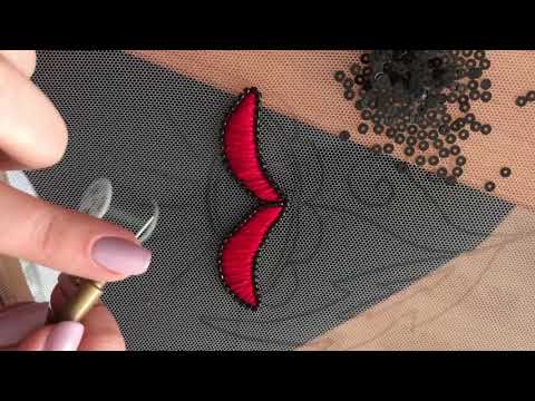 Видео: Вышивка люневильским крючком цветка / Luneville embroidery