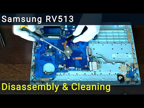 Видео: Samsung RV513 Разборка, чистка вентилятора от пыли и замена термопасты