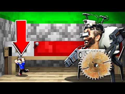 Видео: Я СКРЫВАЮСЬ ОТ СКИБИДИ МЯСНИКА ПИЛЫ ПОД КРОВАТЬЮ В МАЙНКРАФТ НО В 1 БЛОК МУЛЬТИК SKIBIDI TOILET