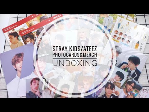 Видео: STRAY KIDS & ATEEZ photocards and merch unboxing | Распаковка карт и мерча STRAY KIDS и ATEEZ