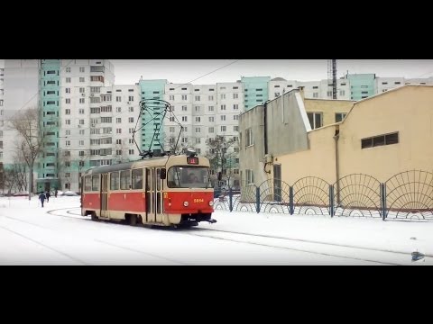 Видео: Киев,трамвай 11 из кабины водителя,весь маршрут/Kiev tram 11 from the cabin, the entire route