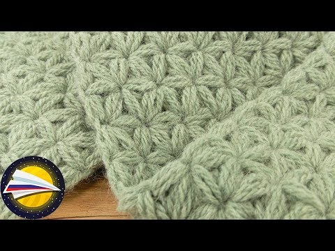 Видео: Как связать теплый шарф жасминовым узором | Жасминовый узор крючком