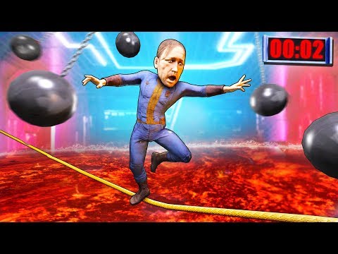 Видео: ШАНС ВЫЖИТЬ 1%! СЛОЖНОСТЬ - КОШМАР! ПРОЙТИСЬ ПО КАНАТУ НАД ЛАВОЙ В HALF DEAD 2