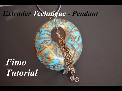 Видео: polymer clay extruder pendant fimo tutorial Anhänger кулон полимерная глина мастер класс