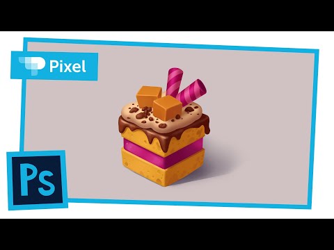 Видео: Рисуем пирожное в Adobe Photoshop (+ проверка работ)